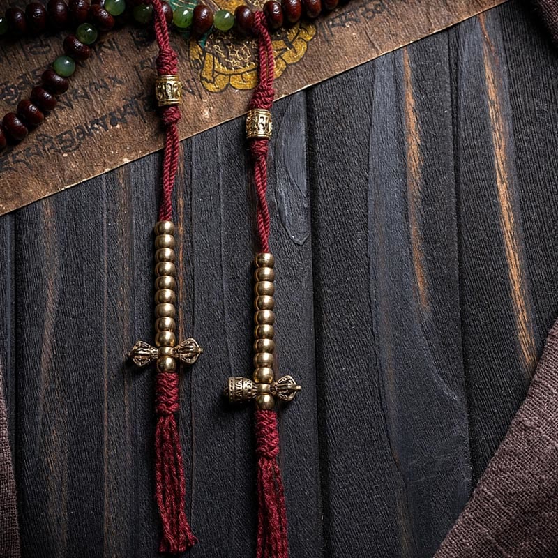 Buddha Stones naturales del Tíbet 108 cuentas de Mala semilla de Bodhi púrpura Hetian cian Jade cobre Dorje pulsera de la paz