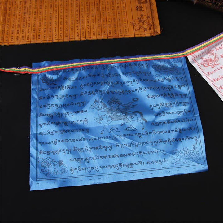 Bandera tibetana de oración al aire libre auspiciosa de caballo de viento de 5 colores