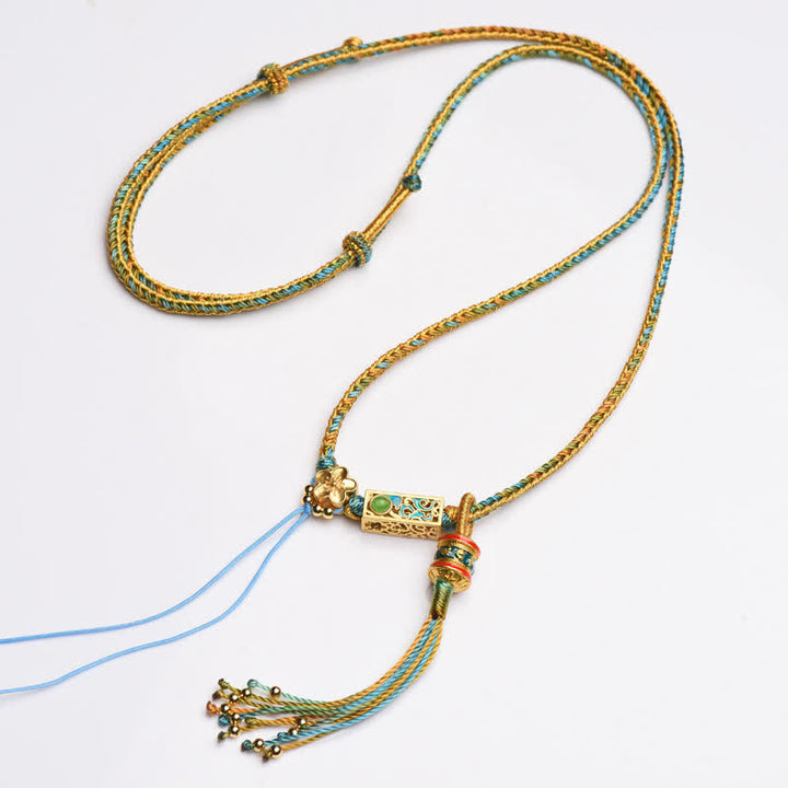 Colgante de collar de riqueza de cobre con cadena colorida de Buddha Stones - image 8