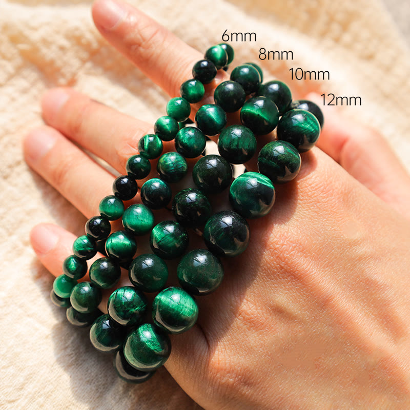 Pulsera de energía curativa para crecimiento de ojo de tigre con Buddha Stones