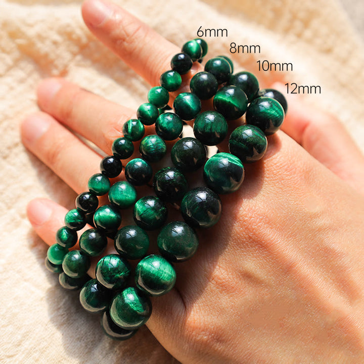 Pulsera de energía curativa para crecimiento de ojo de tigre con Buddha Stones