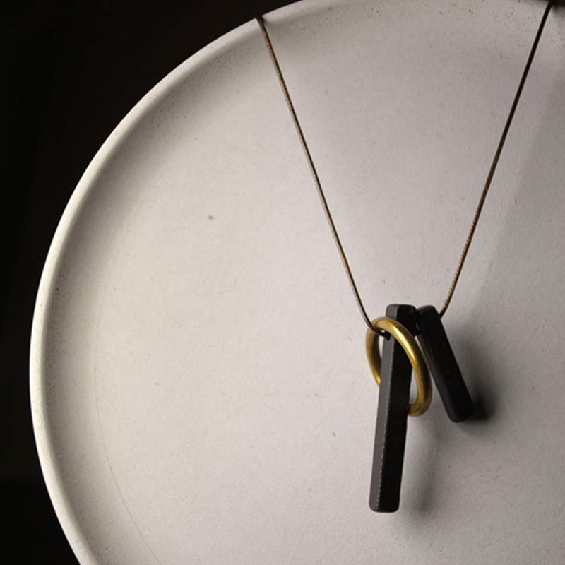 Colgante de collar con iluminación de madera de ébano con círculo Zen de Buddha Stones - image 9