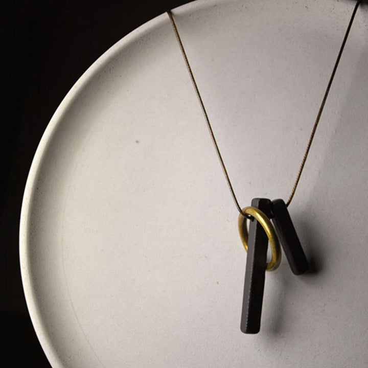 Colgante de collar con iluminación de madera de ébano con círculo Zen de Buddha Stones - image 9
