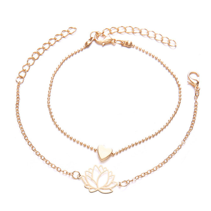 Pulsera de iluminación de corazón de amor de flor de loto de Buddha Stones 2 piezas