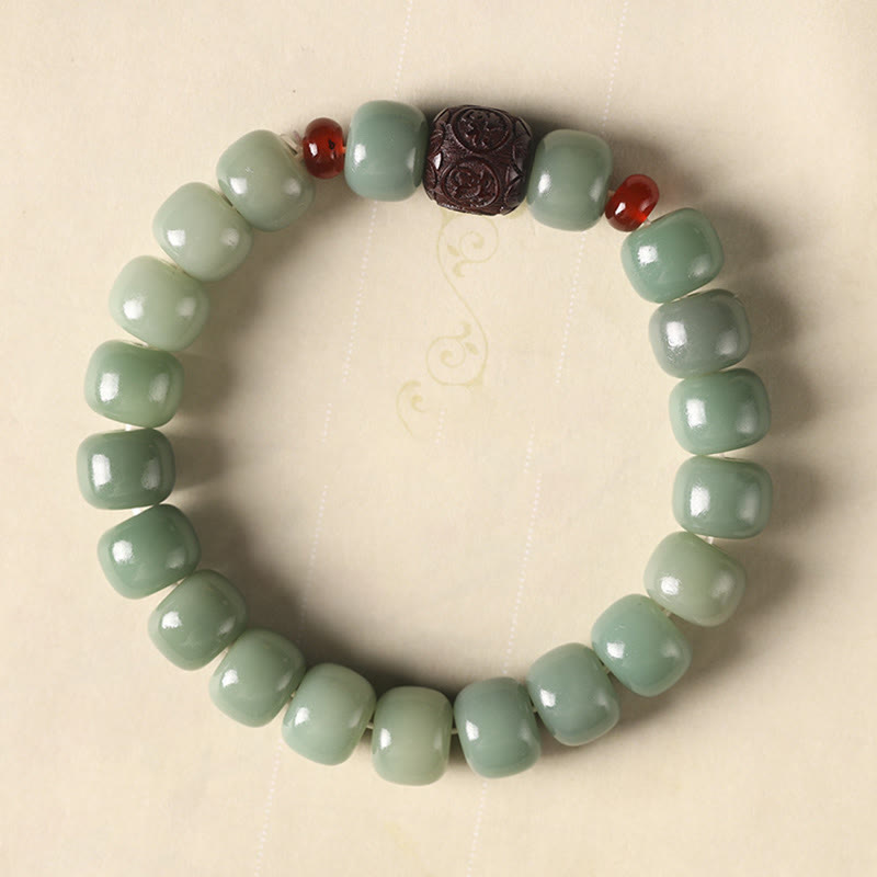 Pulsera de paz con cuentas de carácter Fu de nube auspiciosa de semillas Bodhi de Buddha Stones