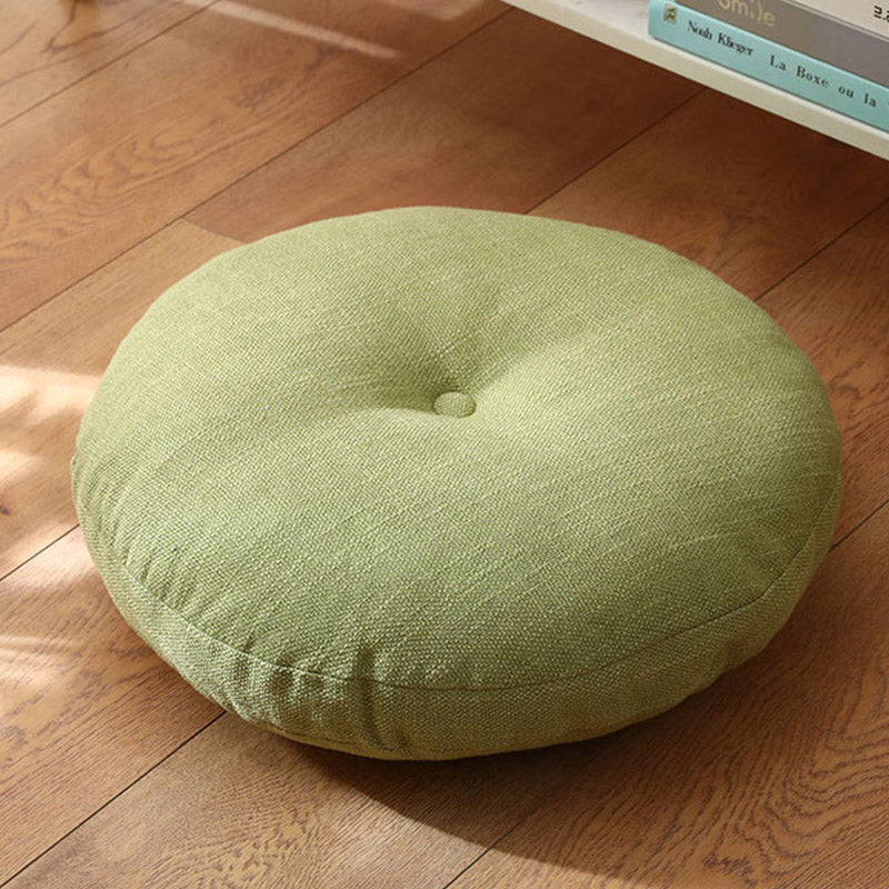 Cojín de asiento de meditación de lino con diseño Simple de loto, decoración para el hogar y la sala de estar - Desmontable - 40 cm x 10 cm - VerdeAmarillo - image 12