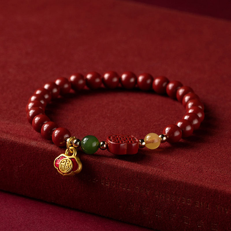 Pulsera Calma Felicidad Cinabrio Buddha Stones