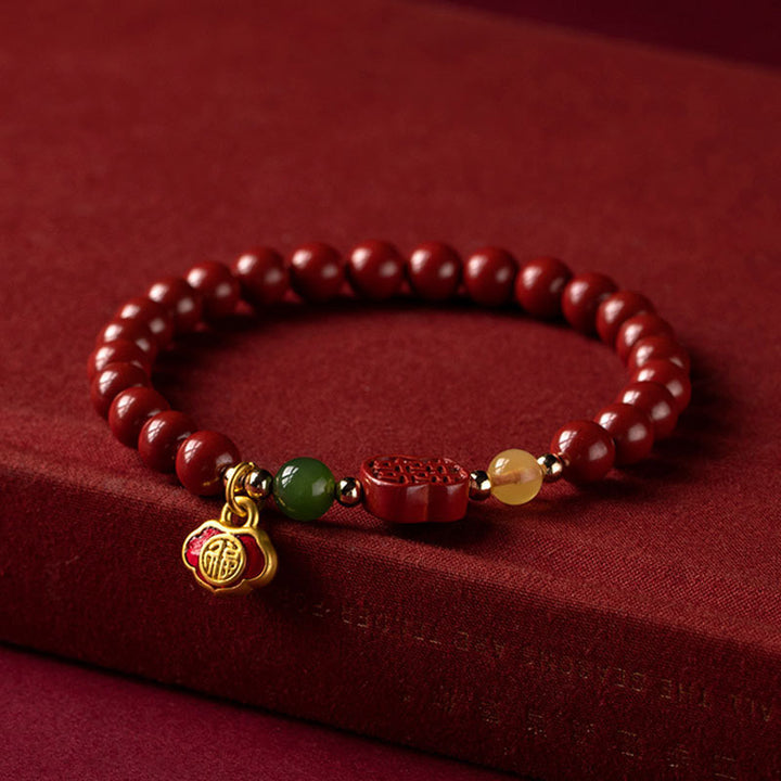 Pulsera Calma Felicidad Cinabrio Buddha Stones
