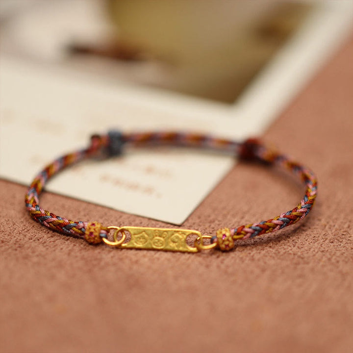 Pulsera trenzada con amuleto de la suerte, hecha a mano, en plata de ley 925 con Buddha Stones