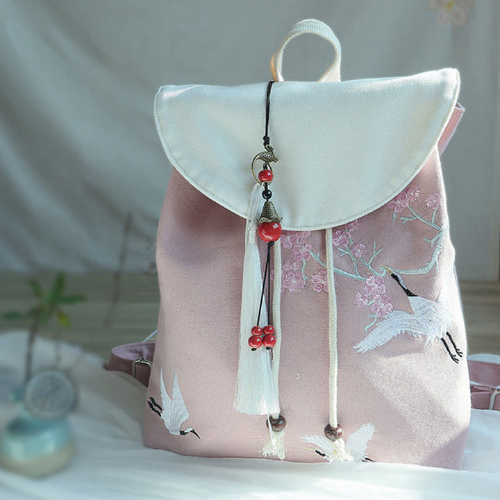 Mochila de lona de gran capacidad bordada hecha a mano con Buddha Stones - image 31