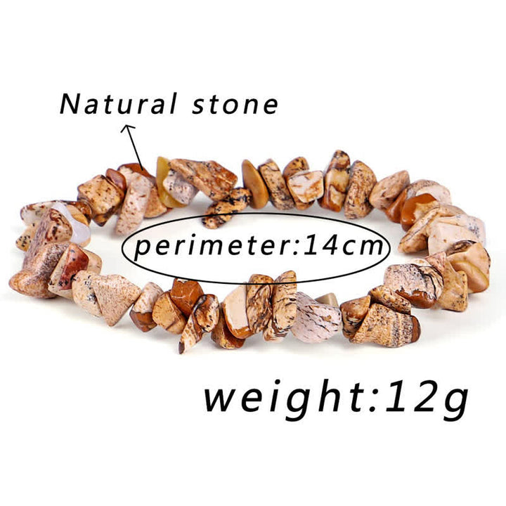 Pulsera positiva curativa con varias piedras de cristal, amatista y lazurita