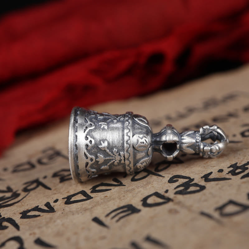 Buddha Stones Tíbet, Plata de Ley 925, Om Mani Padme Hum Dorje Bell Vajra, colgante con iluminación grabada, decoración colgante - image 15