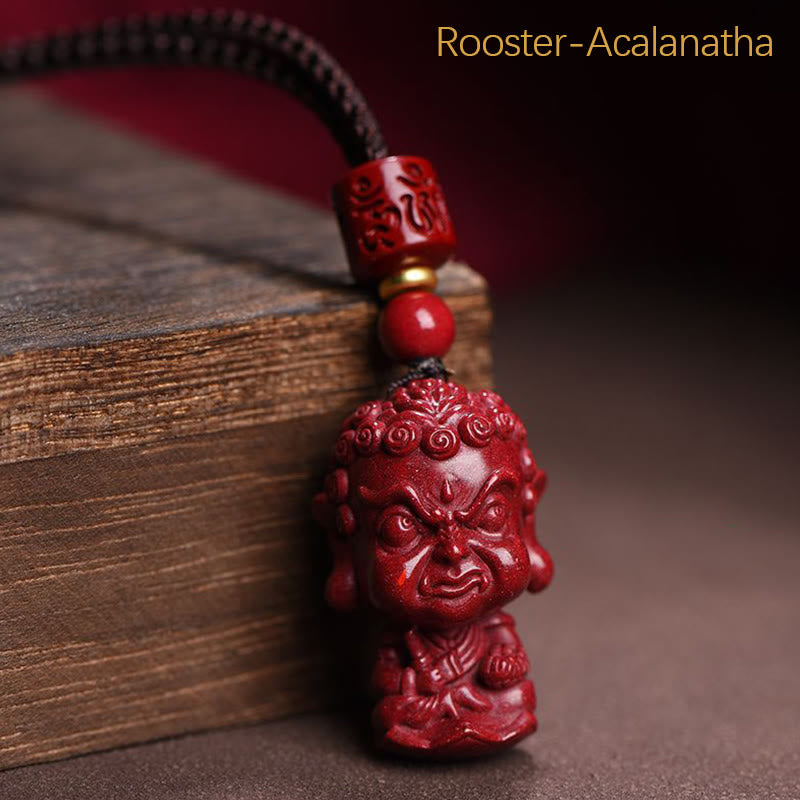 Buddha Stones zodiaco chino Buda Natal amuleto de cinabrio Natural mantener alejado los espíritus malignos COLLAR COLGANTE