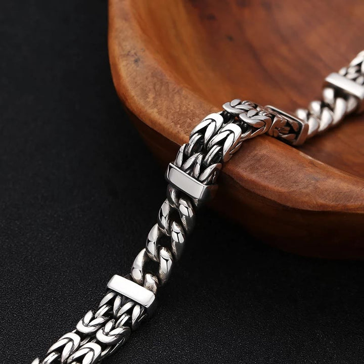 Pulsera curativa de la suerte con patrón de cadena retro de Buddha Stones