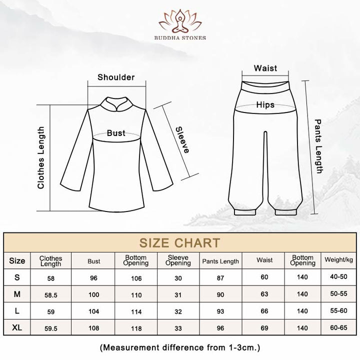 Conjunto de ropa de gasa para mujer, ropa de práctica de meditación espiritual Zen, Buddha Stones, oración Retro