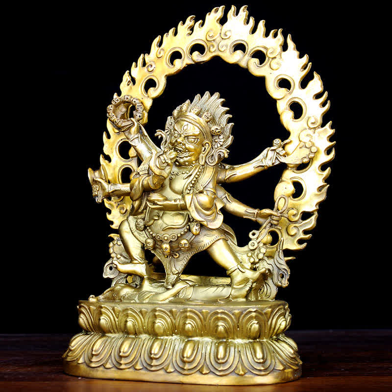 Estatuilla de Bodhisattva Mahakala del Tíbet, decoración de estatua de cobre de compasión - image 1