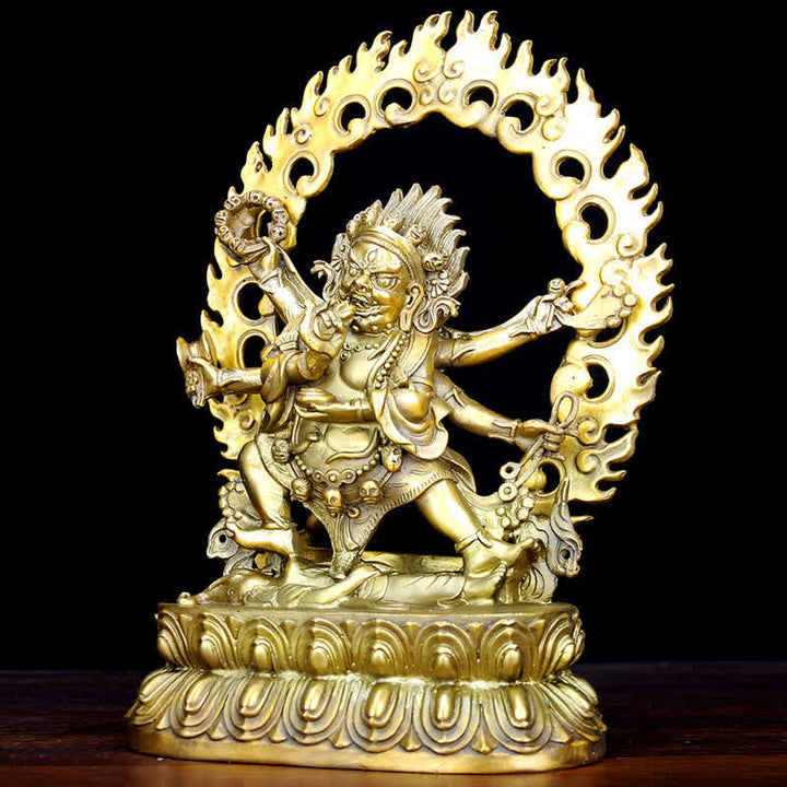 Estatuilla de Bodhisattva Mahakala del Tíbet, decoración de estatua de cobre de compasión - image 1
