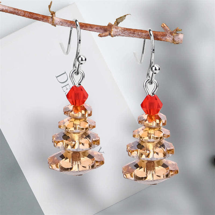 Pendientes colgantes curativos de paz con amatista y árbol de Navidad con varios cristales