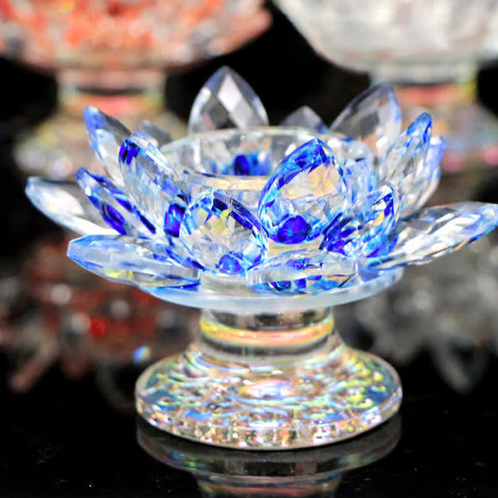Candelabro de cristal con flor de loto, decoración para el hogar y la Oficina