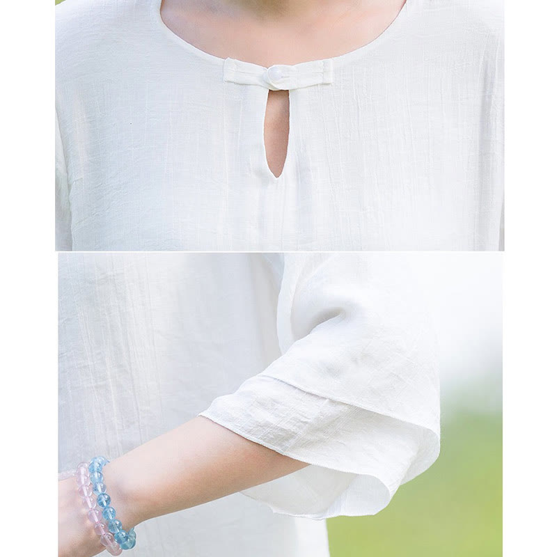 Conjunto de ropa para mujer para la práctica matutina espiritual de Tai Chi, meditación y oración Zen. - image 3