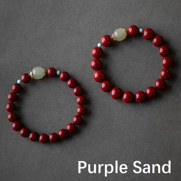 Pulsera de la Buddha Stones, cinabrio, aventurina verde, fortuna
