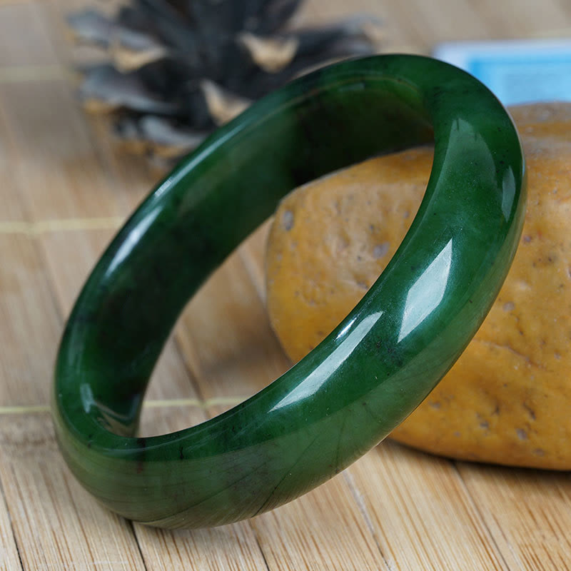 Brazalete de pulsera de éxito de felicidad de jade cian hetiano natural