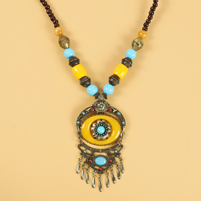 Accesorios para el cabello con borlas y cuentas retro tibetanas