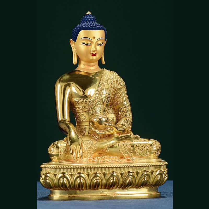 Figura de Buda Shakyamuni, estatua de cobre de iluminación, decoración para el hogar - image 1