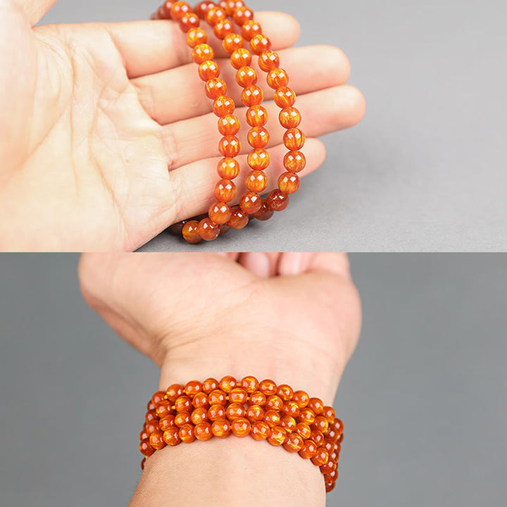 Buddha Stones Sauce De Mar Dorado Éxito Pulsera Positiva Mala
