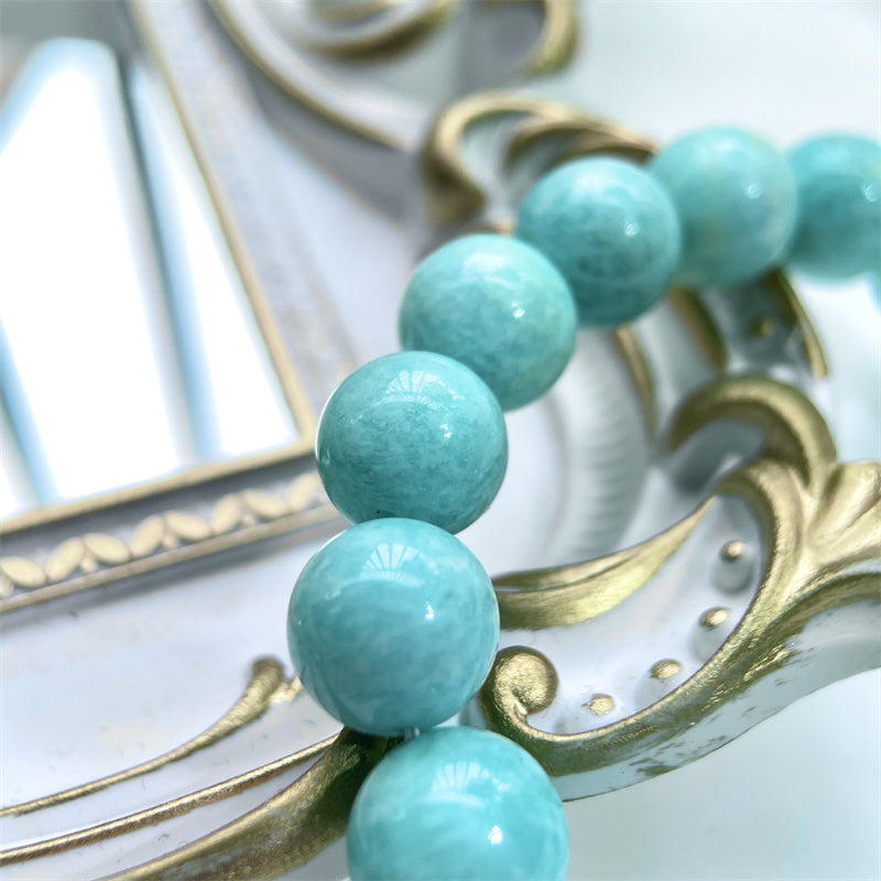 Pulsera de confianza curativa con cuentas de amazonita natural de Buddha Stones