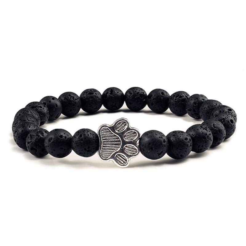 Pulsera de piedra Buddha Stones “Save A Dog” - Lava negra - image 5