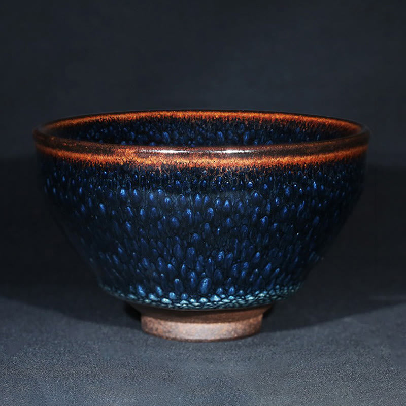 Buddha Stones hechas a mano, punto de Francolinus azul, taza de té de cerámica china Jianzhan, tazón de taza de té de Kung Fu - image 5