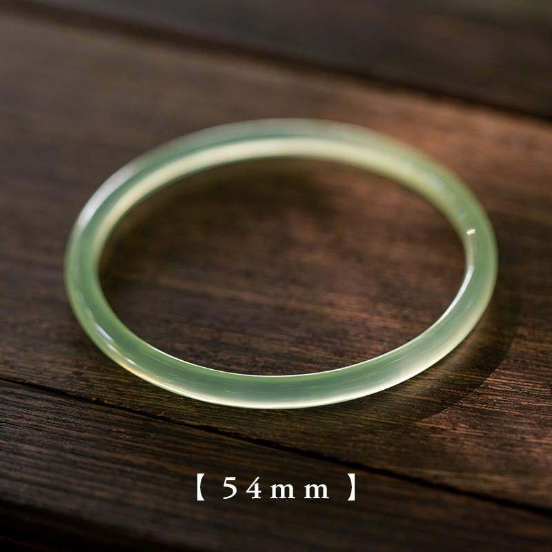 Brazalete con Buddha Stones, calcedonia verde natural, fuerza y ​​coraje - 54 mm - image 5
