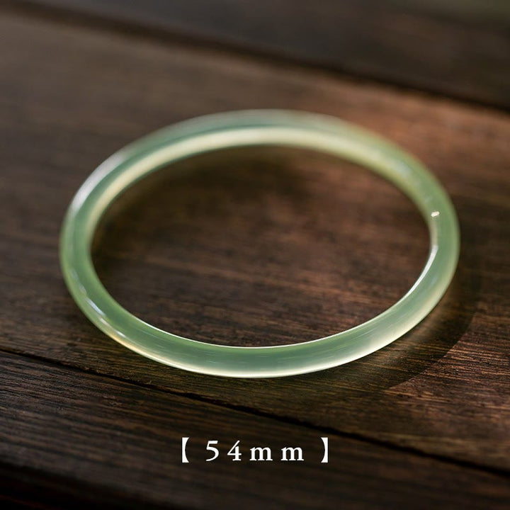 Brazalete con Buddha Stones, calcedonia verde natural, fuerza y ​​coraje - 54 mm - image 5