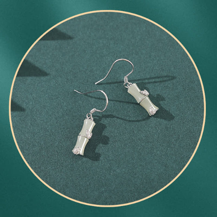 Pendientes colgantes de la suerte de bambú de ágata roja, ojo de gato, crisoberilo, Jade hetiano de plata de ley 925 - image 9