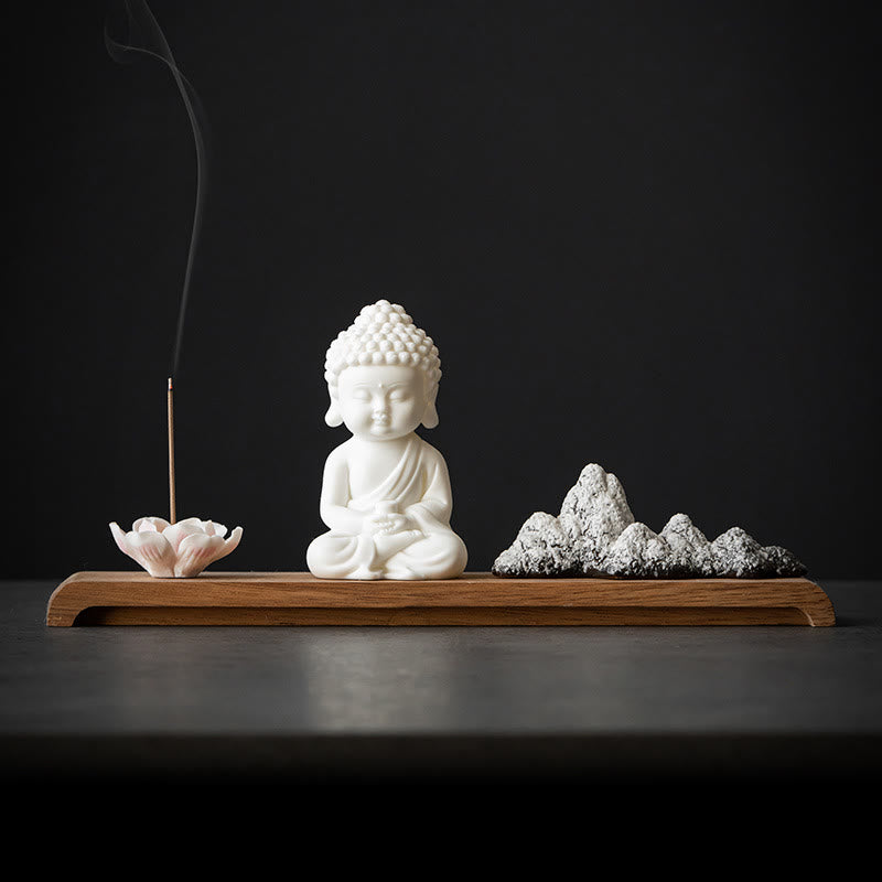 Buddha Stones, flor de loto, Tathagata Kwan Yin, Avalokitesvara Ksitigarbha, palo de cerámica para meditación, decoración de quemador de incienso