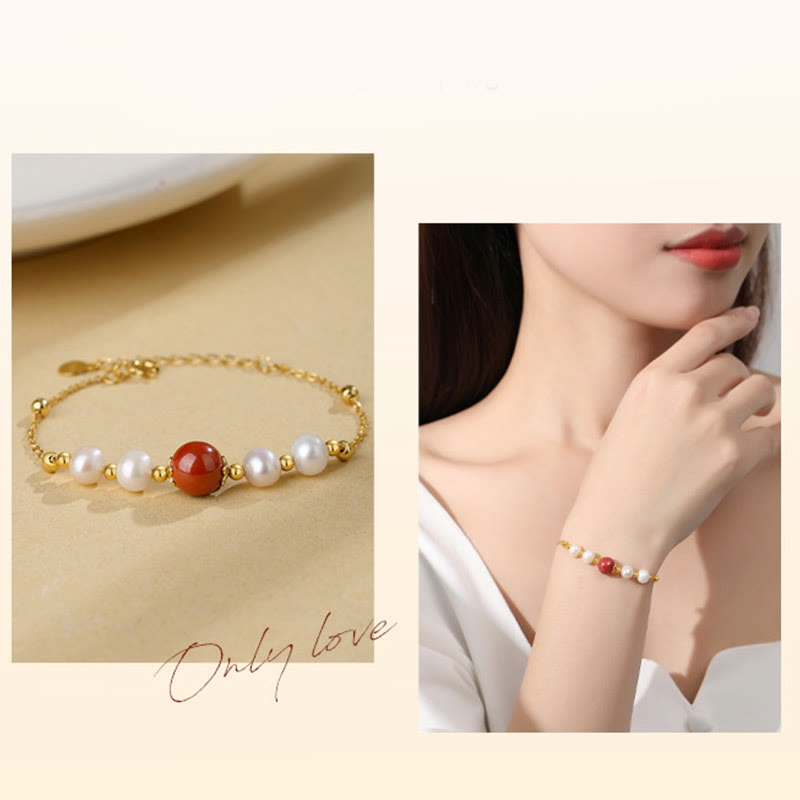 Pulsera de cadena de cuentas curativas de cinabrio y perlas de plata de ley 925 con Buddha Stones - image 8