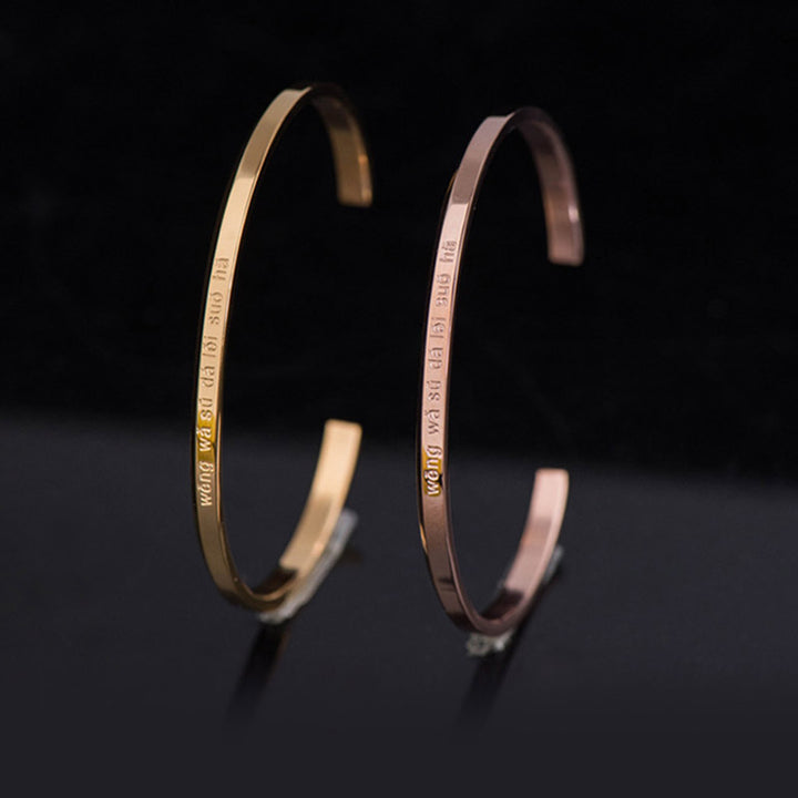 Pulsera de protección de bendición de acero titanio con grabado de seis palabras verdaderas de Buddha Stones