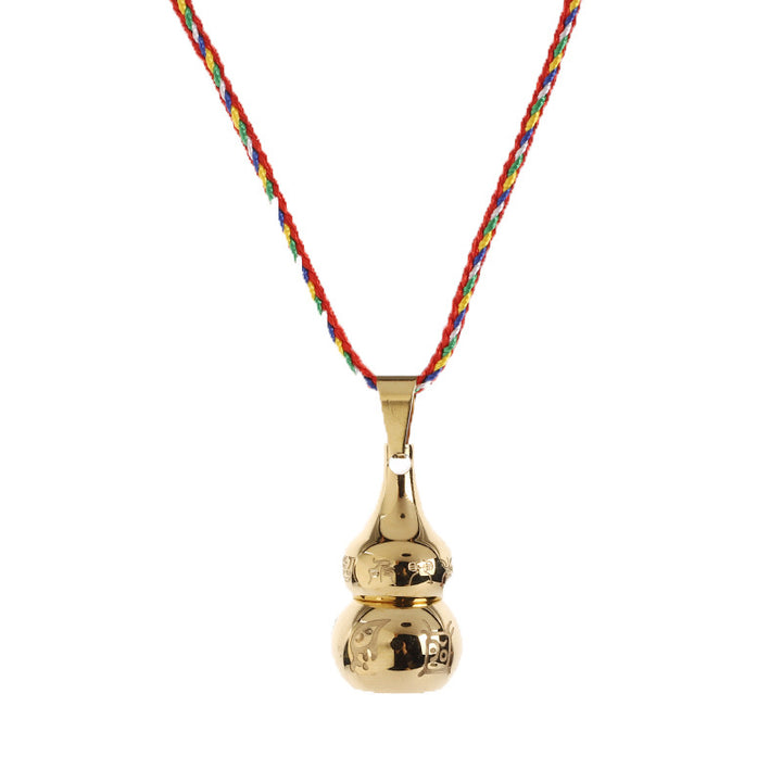 Colgante de collar de acero de titanio con símbolo de Yin Yang tibetano, Buddha Stones, armonía de calabaza - image 4
