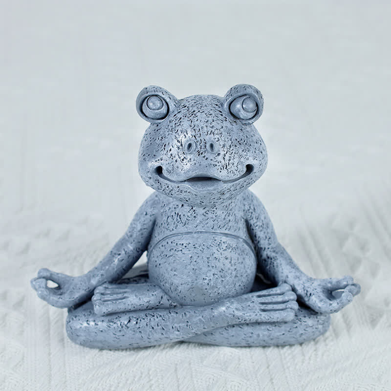 Decoración Zen Meditando Perro Gato Rana - Rana de meditación 12,8 cm x 5,5 cm x 10,3 cm (300 g) - image 10