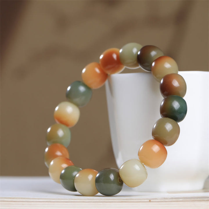 Pulsera de sabiduría de paz con semillas de Bodhi coloridas de Buddha Stones