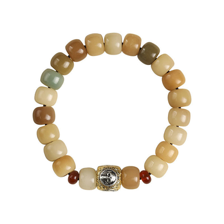 Buddha Stones Semilla Bodhi Natural El Señor del Bosque Cadáver Om Mani Padme Hum Pulsera de Sabiduría