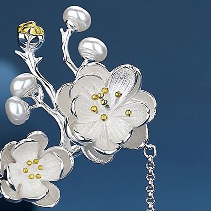 Horquilla con borlas de libertad y amor de mariposa, flor de ciruelo