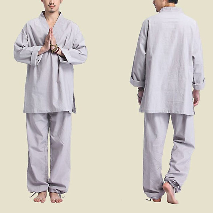 Conjunto de ropa de Yoga para hombre, diseño con cuello en V , Buddha Stones, meditación, oración, espiritual, Zen, lino y algodón - image 12