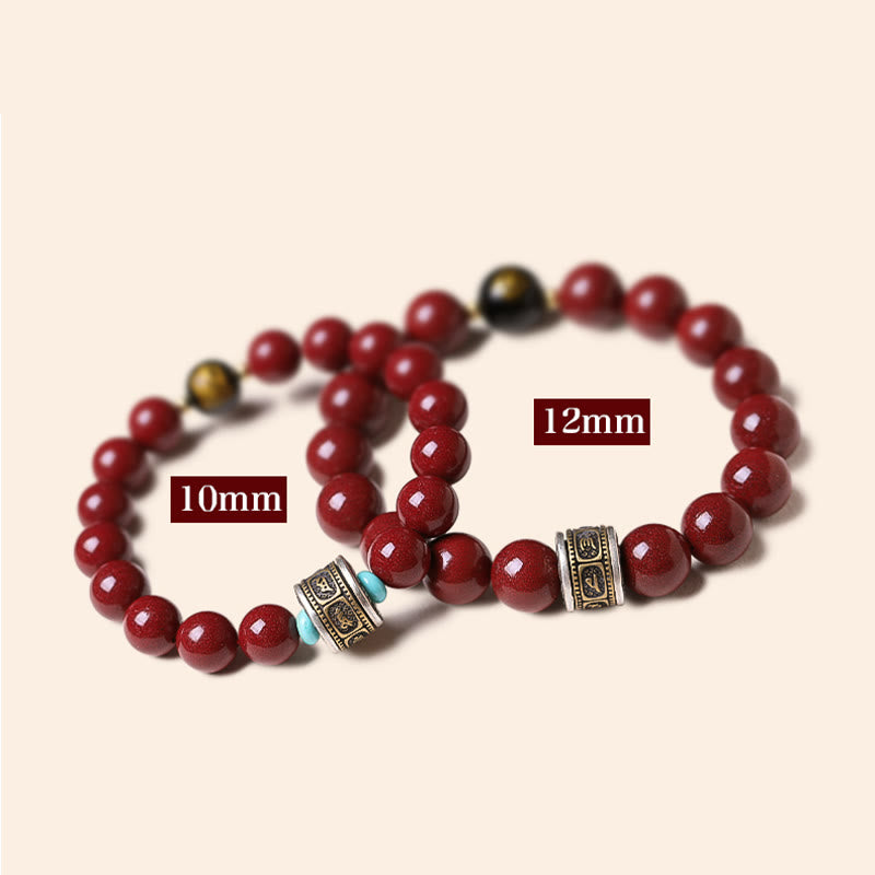 Pulsera de plata de ley 925 con Buddha Stones , zodíaco chino, Buda natal, cinabrio, Om Mani Padme Hum