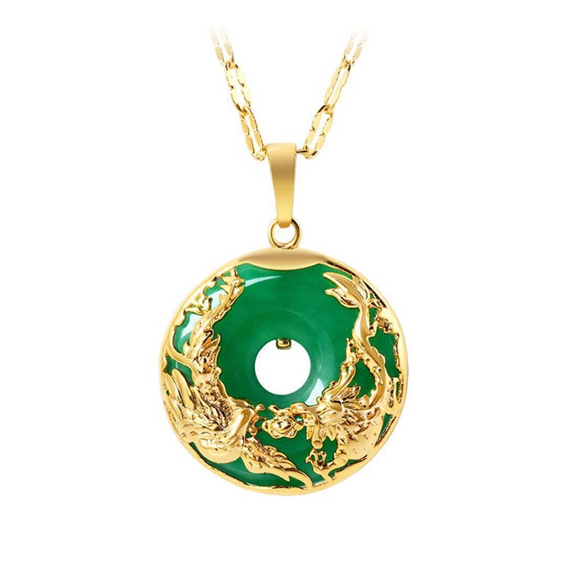 Collar de prosperidad de jade natural con Buddha Stones - image 1