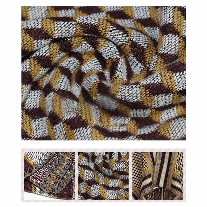 Mantón tibetano de Buddha Stones , patrón clásico, bufanda de viaje cálida y acogedora para invierno - image 9