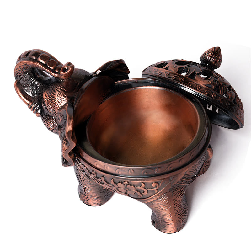 Quemador de incienso de aleación de elefante con Buddha Stones, decoración del hogar - image 2
