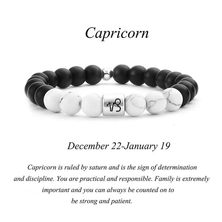 Pulsera de la fortuna con cuentas de turquesa blanca, piedra esmerilada Natural, 12 constelaciones del zodíaco , Buddha Stones