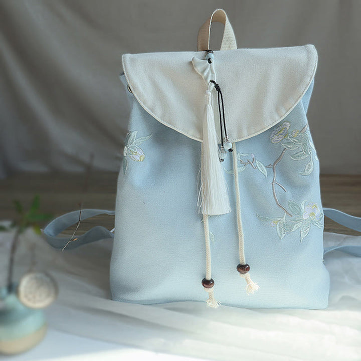 Mochila de lona de gran capacidad bordada hecha a mano con Buddha Stones - image 26